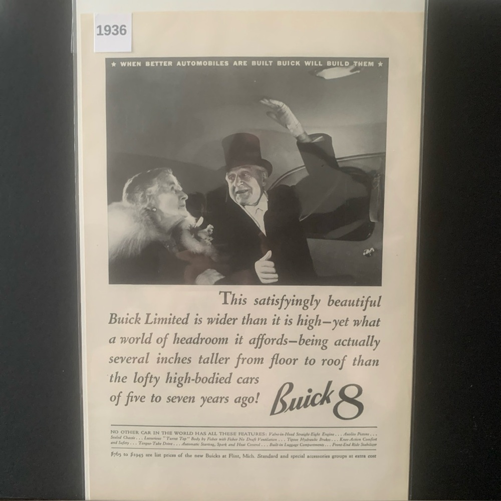 Vintage 1936 Buick 8 Buick Limited is Wider Than It IS High Ad Advertisement